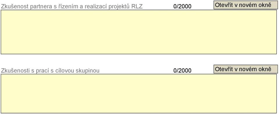 projektů RLZ 0/2000