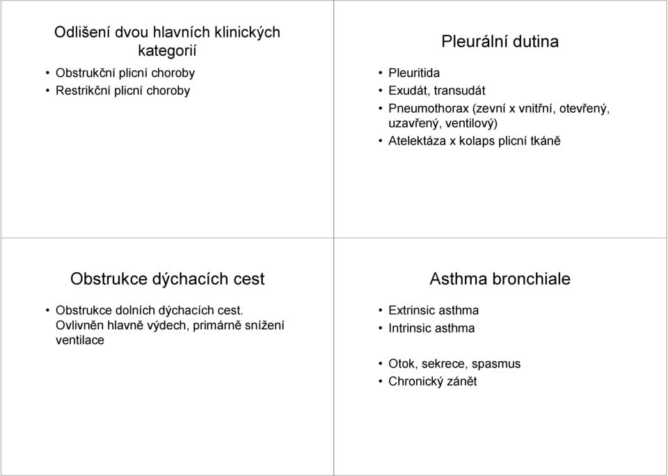 x kolaps plicní tkáně Obstrukce dýchacích cest Obstrukce dolních dýchacích cest.