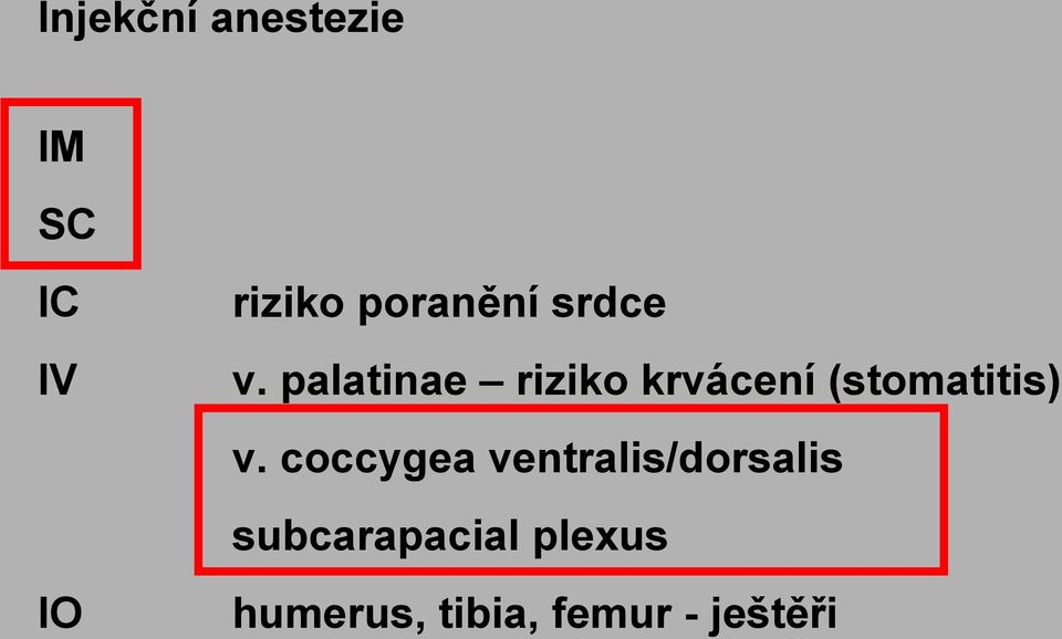 palatinae riziko krvácení (stomatitis) v.