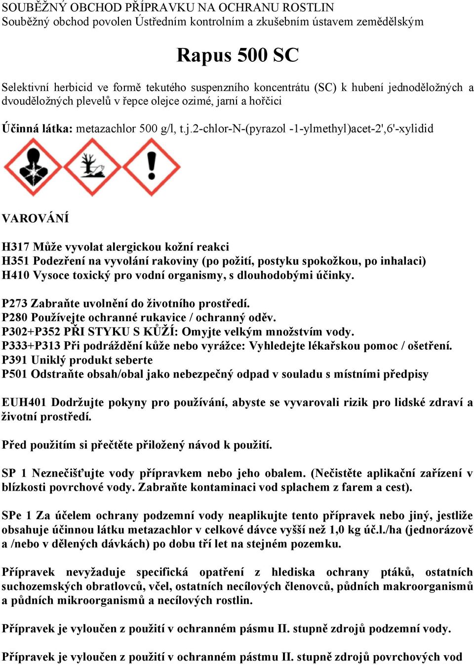 dnoděložných a dvouděložných plevelů v řepce olejc