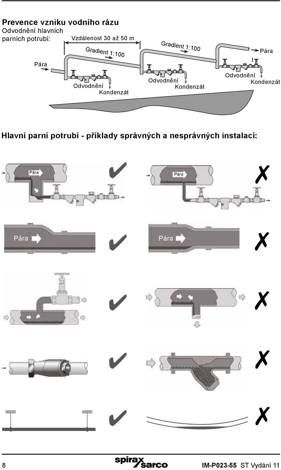 1:100 Trap set Odvodnění Condensate Kondenzát Pára Steam Trap set Odvodnění Condensate Kondenzát