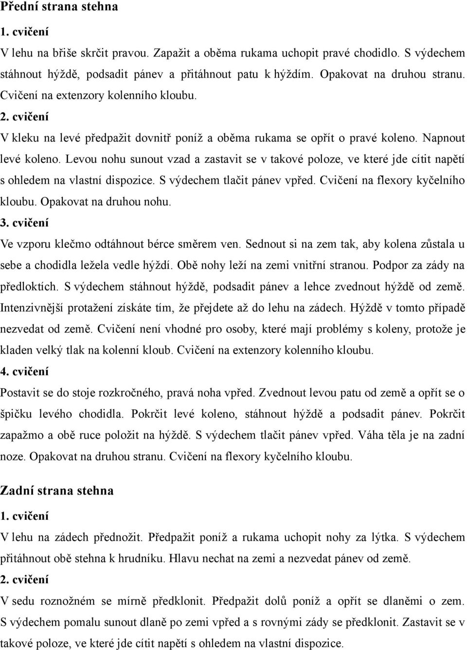 Seznam příloh. Komplexní cviky na dolní končetiny. Příloha č. 1: Zásobník  cviků pro cvičení ve fitness centru - PDF Stažení zdarma