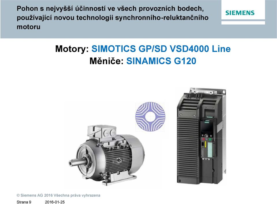 synchronního-reluktančního motoru Motory: