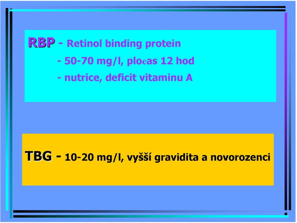 nutrice, deficit vitaminu A TBG -
