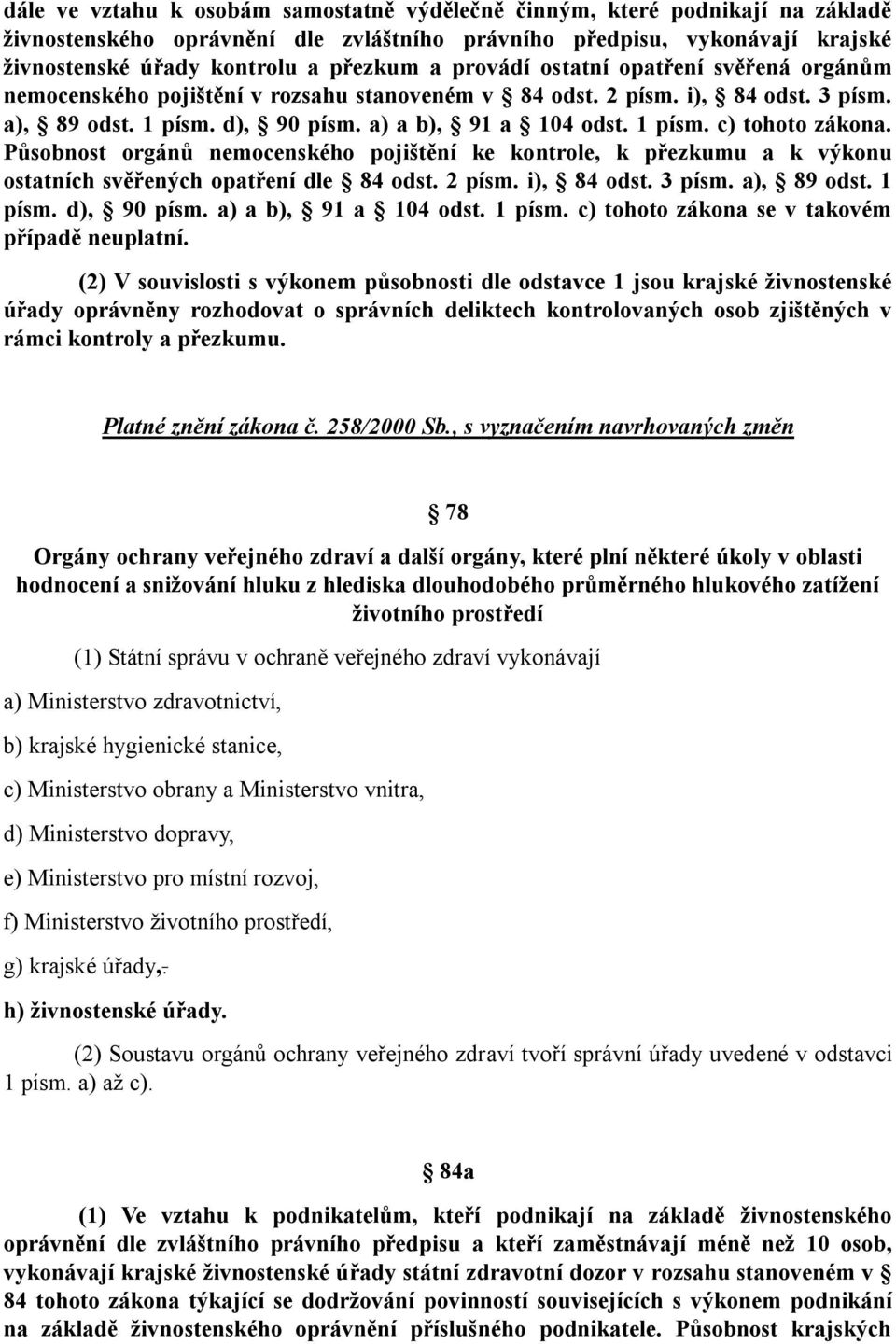 Působnost orgánů nemocenského pojištění ke kontrole, k přezkumu a k výkonu ostatních svěřených opatření dle 84 odst. 2 písm. i), 84 odst. 3 písm. a), 89 odst. 1 písm. d), 90 písm.