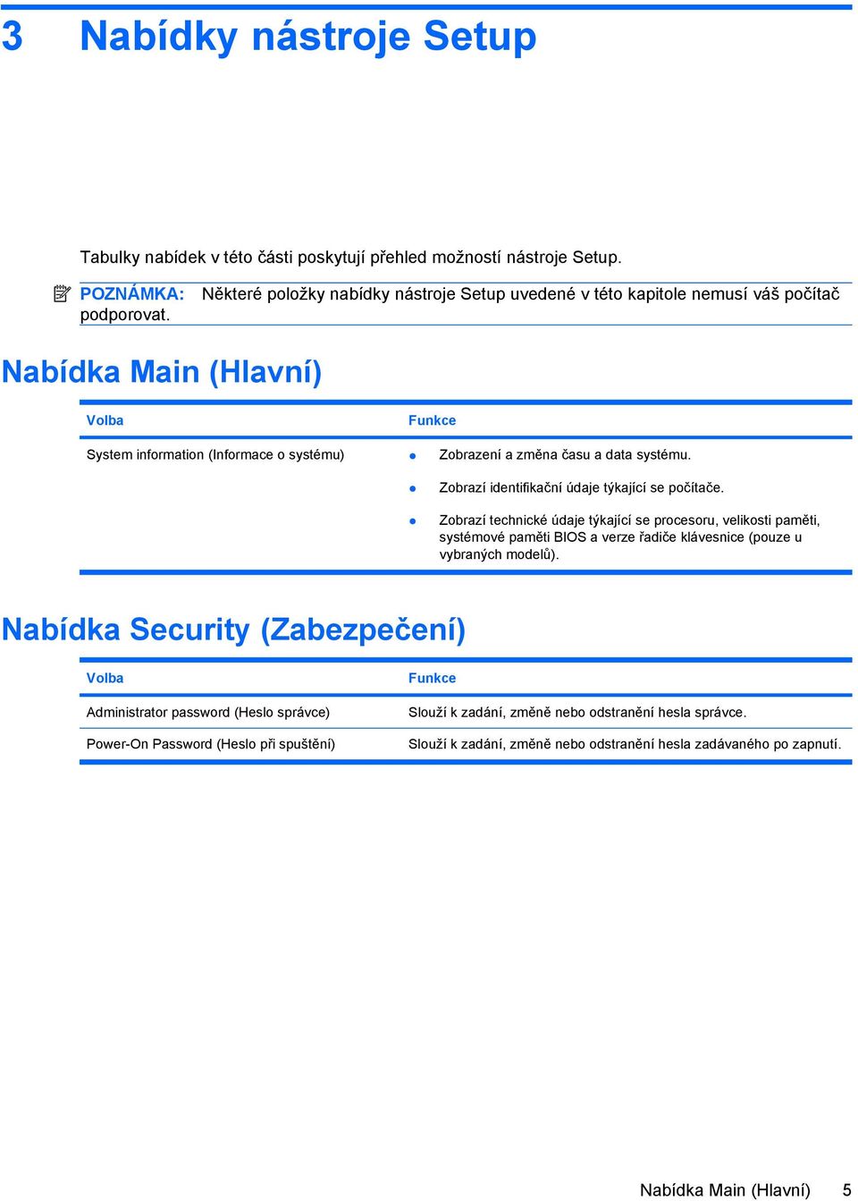 systému. Zobrazí identifikační údaje týkající se počítače.