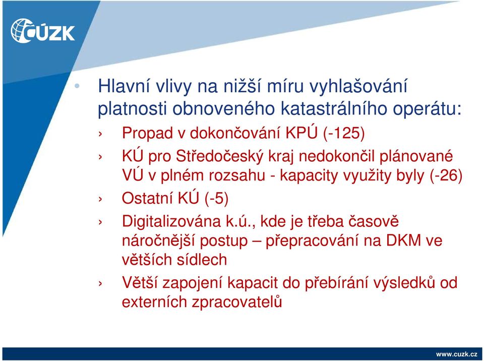 využity byly (-26) Ostatní KÚ (-5) Digitalizována k.ú.