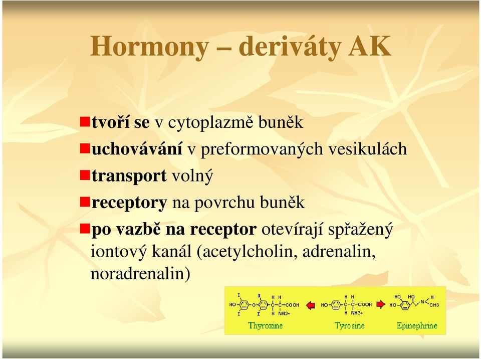 receptory na povrchu buněk po vazbě na receptor