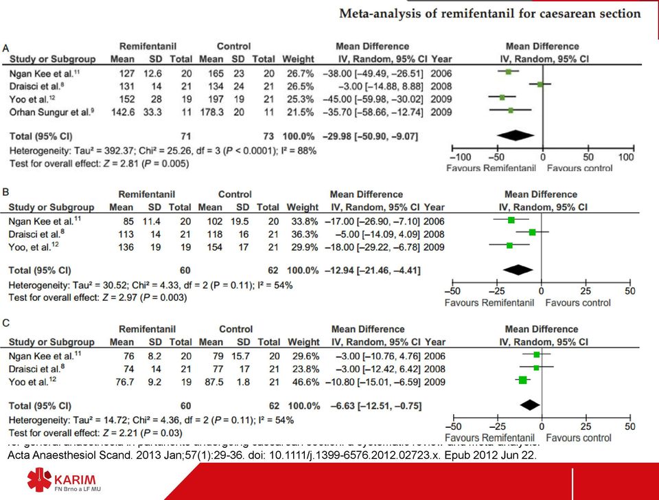 Maternal and foetal effects of remifentanil for general anaesthesia in parturients undergoing