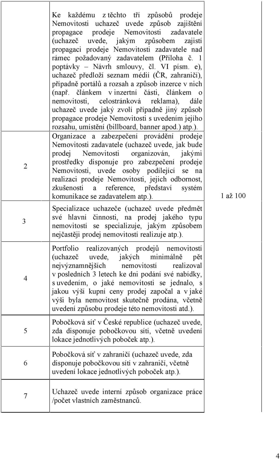 e), uchazeč předloží seznam médií (ČR, zahraničí), případně portálů a rozsah a způsob inzerce v nich (např.