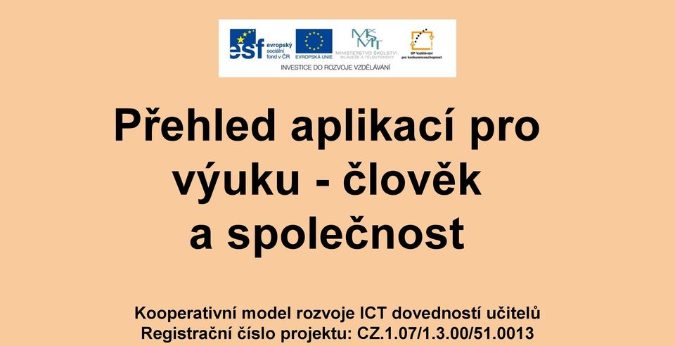 ICT dovedností učitelů Registrační