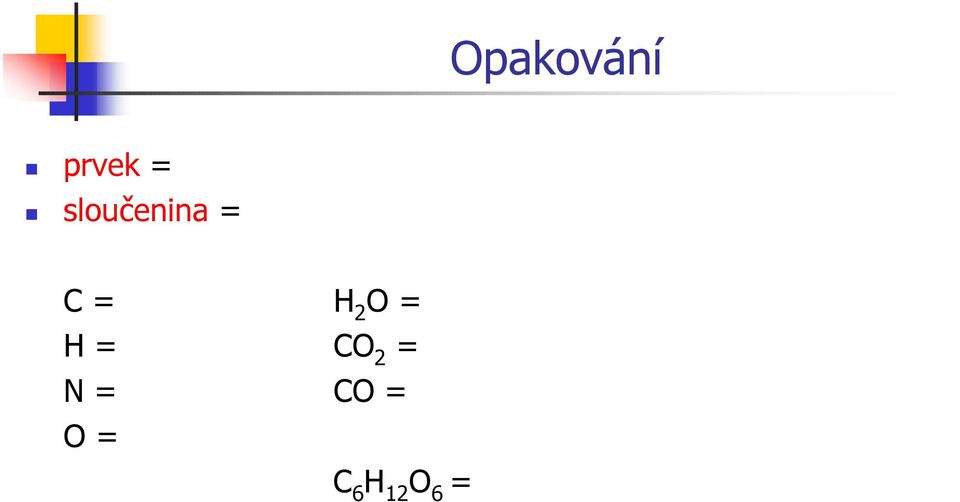 O = H = CO 2 = N =