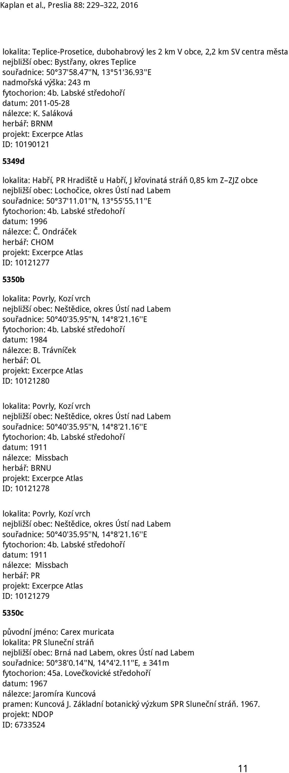 Saláková ID: 10190121 5349d lokalita: Habří, PR Hradiště u Habří, J křovinatá stráň 0,85 km Z ZJZ obce nejbližší obec: Lochočice, okres Ústí nad Labem souřadnice: 50 37'11.01''N, 13 55'55.