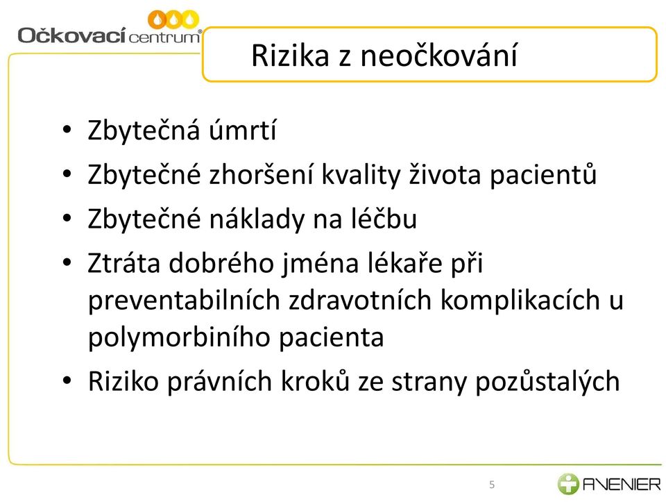 jména lékaře při preventabilních zdravotních komplikacích u