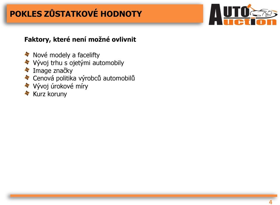 s ojetými automobily Image značky Cenová politika