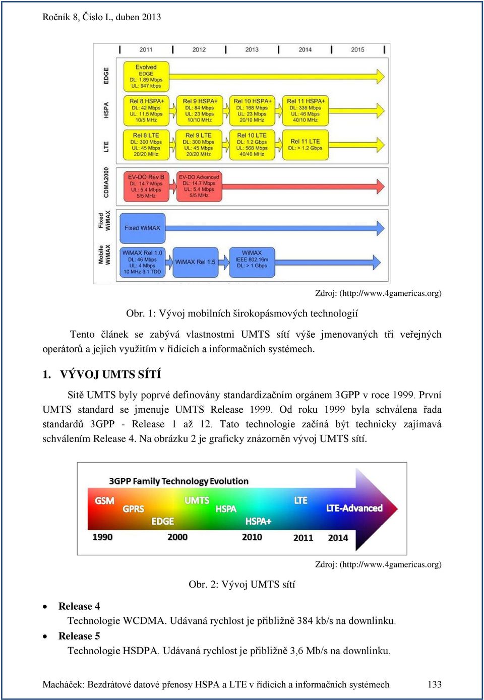 VÝVOJ UMTS SÍTÍ Sítě UMTS byly poprvé definovány standardizačním orgánem 3GPP v roce 1999. První UMTS standard se jmenuje UMTS Release 1999.