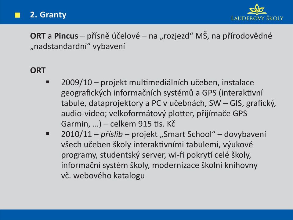 velkoformátový plotter, přijímače GPS Garmin, ) celkem 915 tis.