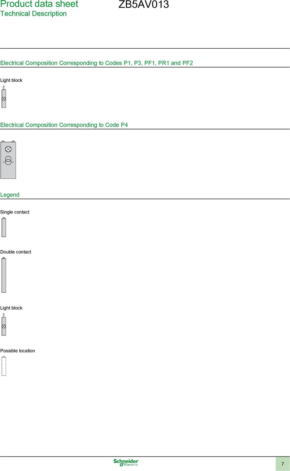 block Electrical Composition Corresponding to Code P4