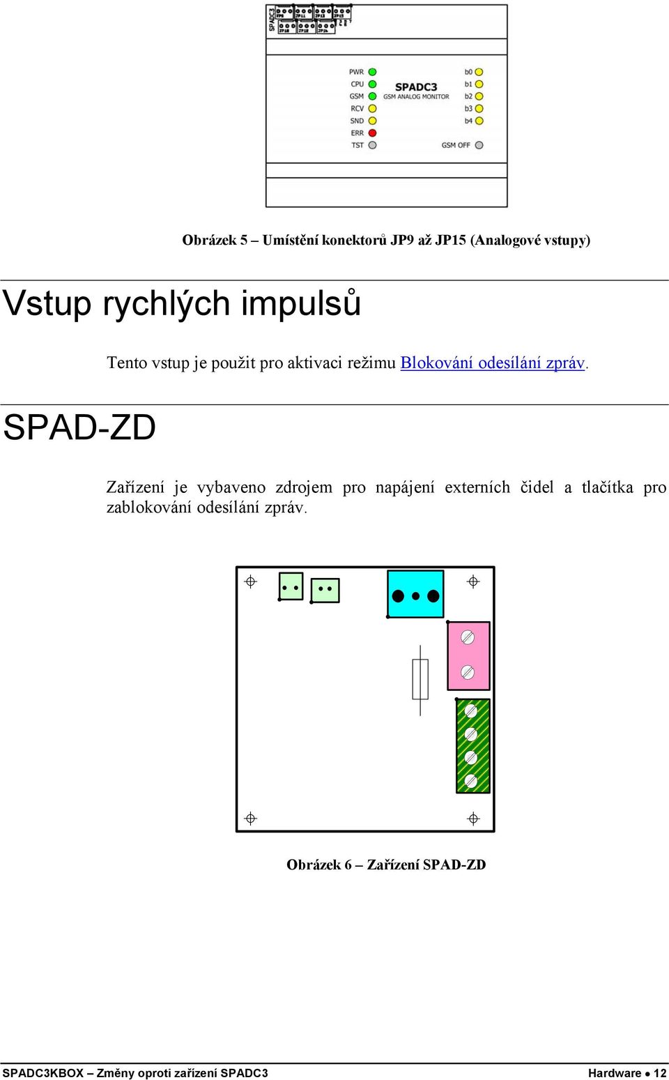 Zařízení je vybaveno zdrojem pro napájení externích čidel a tlačítka pro zablokování