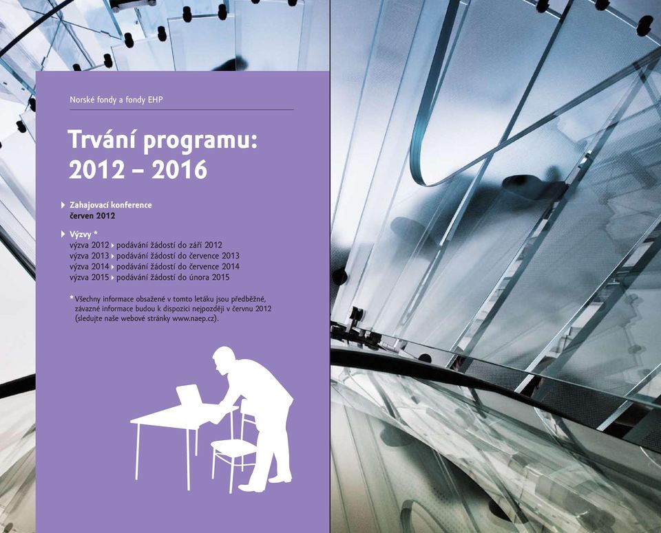 července 2014 výzva 2015 podávání žádostí do února 2015 * Všechny informace obsažené v tomto letáku jsou