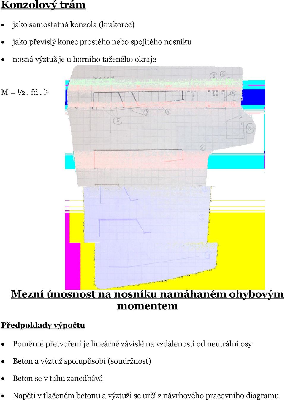 l2 Mezní únosnost na nosníku namáhaném ohybovým momentem Předpoklady výpočtu Poměrné přetvoření je lineárně