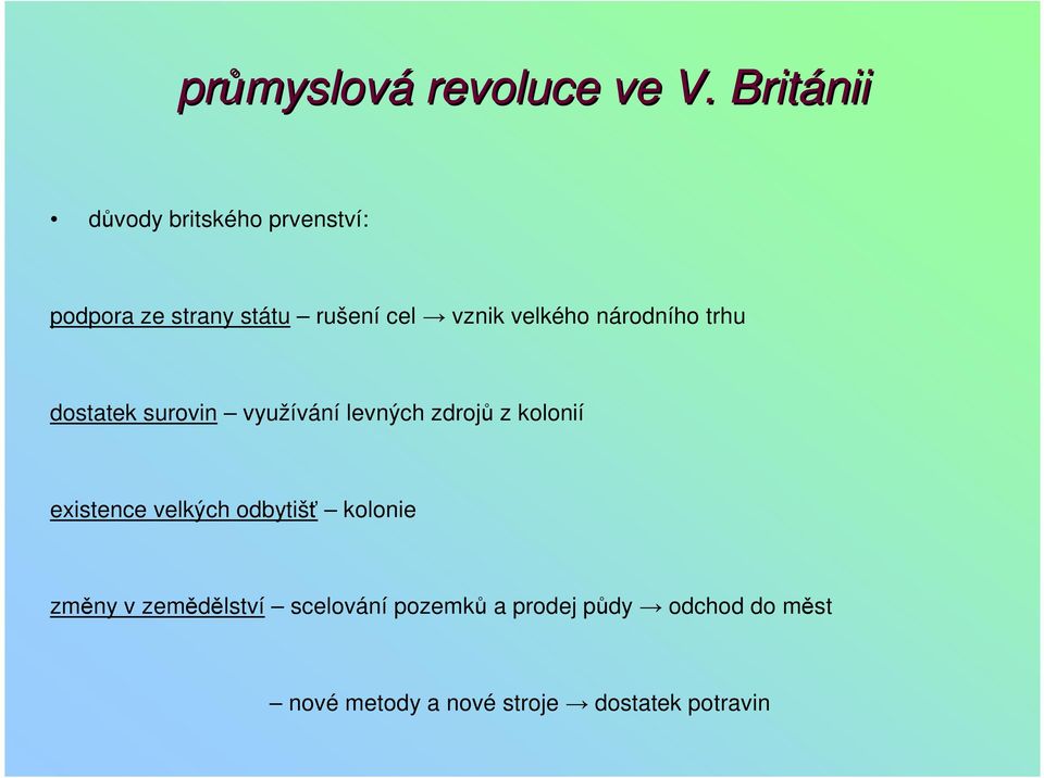 velkého národního trhu dostatek surovin využívání levných zdrojů z kolonií