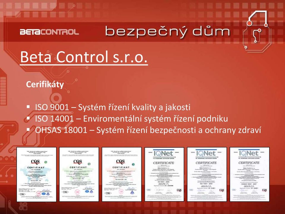 řízení kvality a jakosti ISO 14001