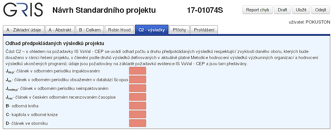 Návrh projektu - část C2 část C2 - Odhad počtu a druhu