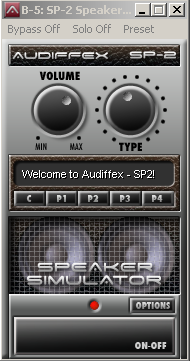 Obr. 4.7: GUI efektů Power Amp a Speaker Simulator. nejvyššího intervalu tak, aby byla k-násobkem počtu intervalů, kde tentokrát k = 2 n, n = 1, 2, 3,... (4.