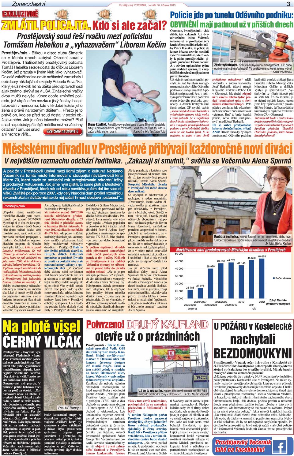 Třiatřicetiletý prostějovský policista Tomáš Hebelka se zde dostal do křížku s Liborem Kočím, jež pracuje v jiném klub jako vyhazovač.