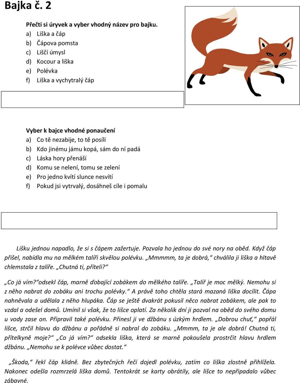 VY_12_INOVACE_číslo přílohy 1_ČJ_5B_33. Úvodní část seznámení s cílem  hodiny - Ezopovy bajky - PDF Stažení zdarma