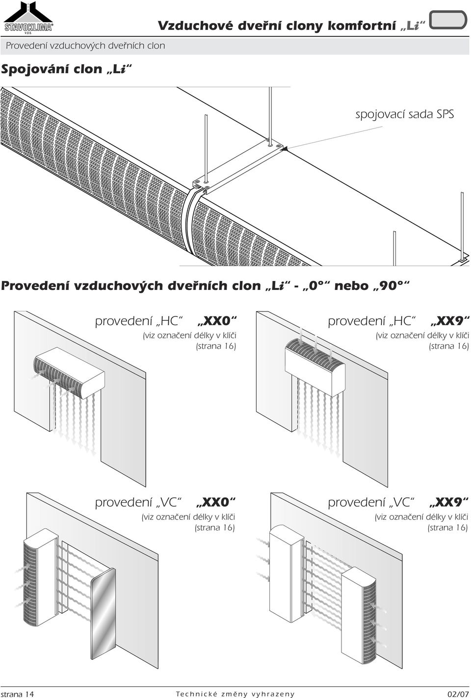 16) provedení HC XX9 (viz označení délky v klíči (strana 16) provedení VC XX0 (viz označení délky v klíči