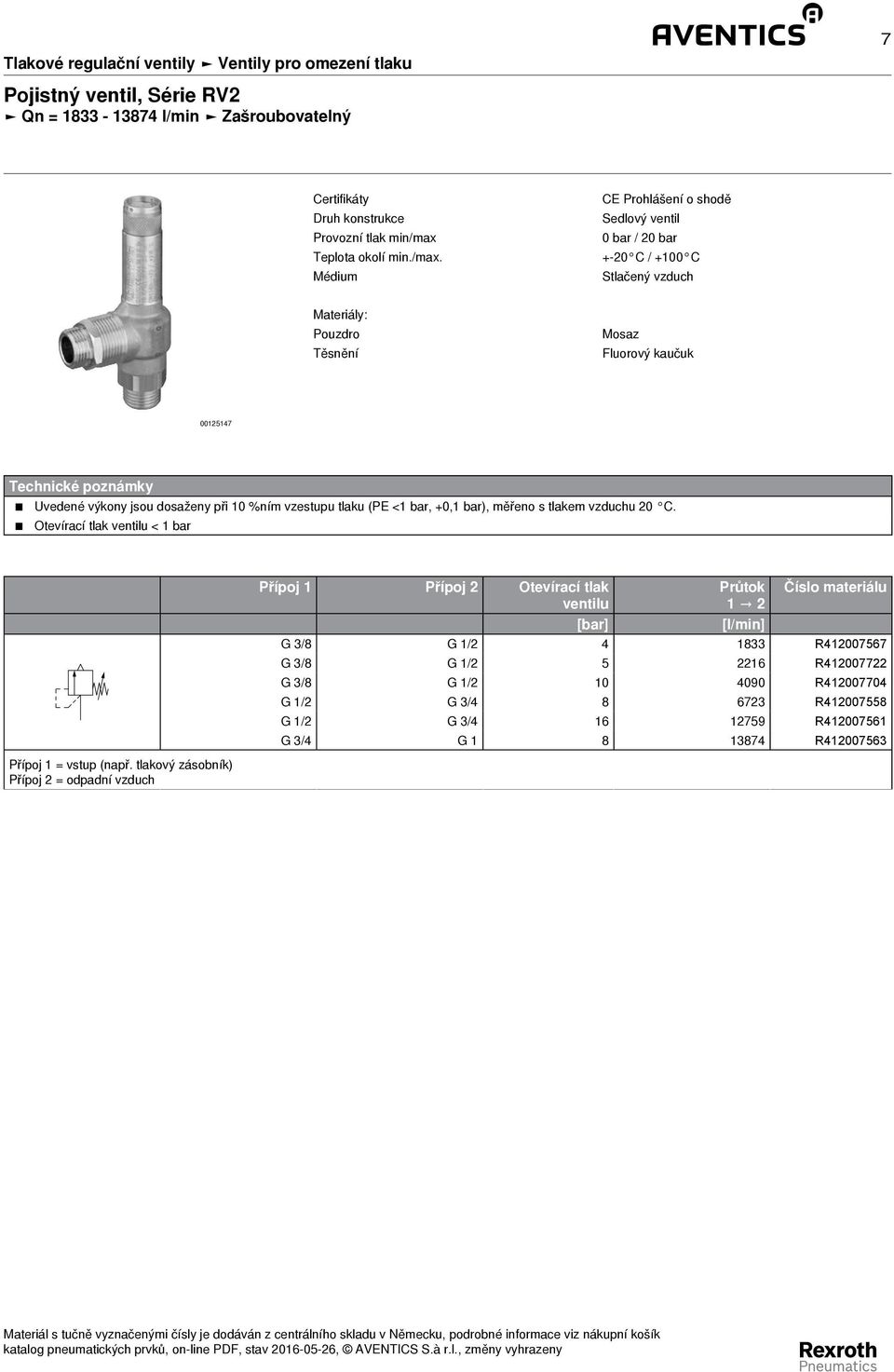 Médium CE Prohlášení o shodě Sedlový ventil 0 bar / 20 bar + - 20 C / +100 C Stlačený vzduch Materiály: Pouzdro Těsnění Mosaz Fluorový kaučuk 00125147 Technické poznámky Uvedené výkony jsou dosaženy