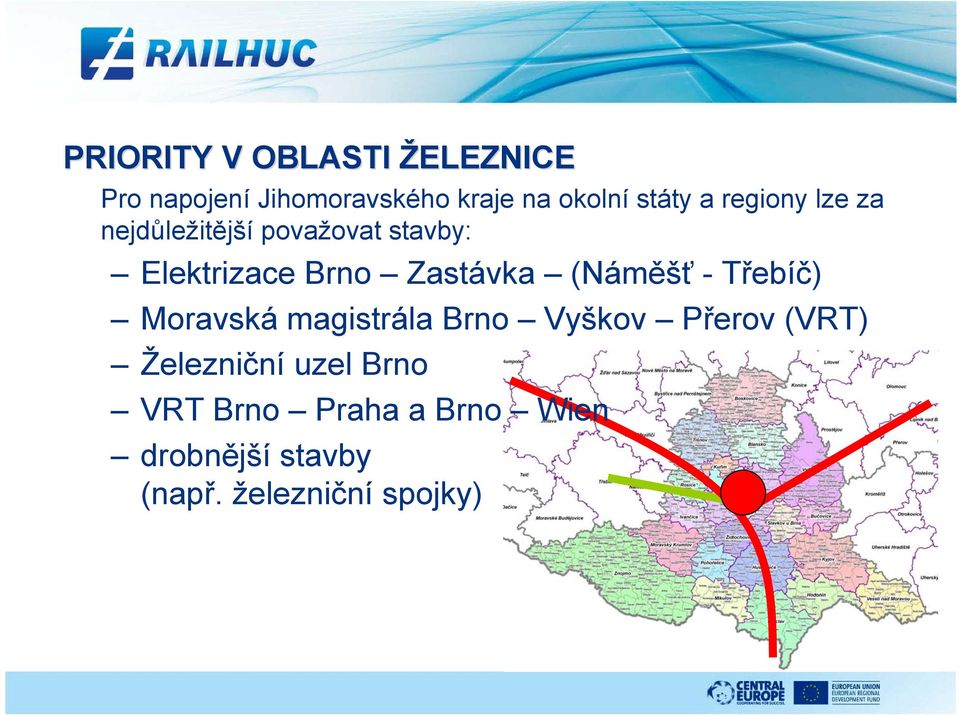 Zastávka (Náměšť -Třebíč) Moravská magistrála Brno Vyškov Přerov (VRT)