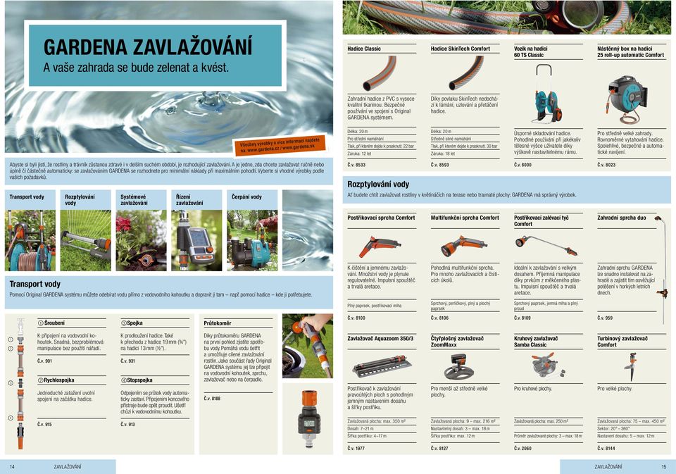 Bezpečné používání ve spojení s Original GARDENA systémem. Díky povlaku SkinTech nedochází k lámání, uzlování a přetáčení hadice. Všechny výrobky a více informací najdete na: www.gardena.cz / www.