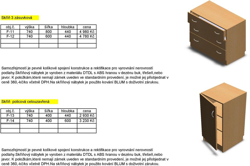 Skříň policová celouzavřená F-13 740