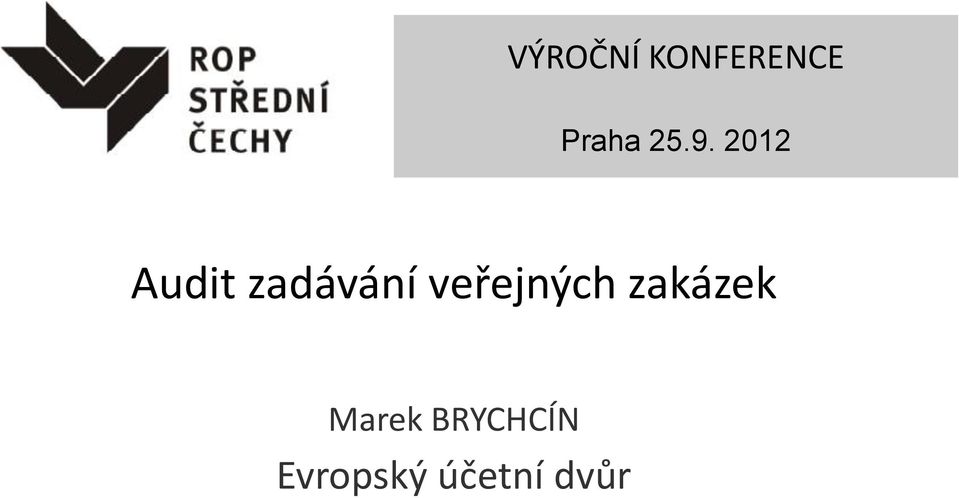 veřejných zakázek Marek