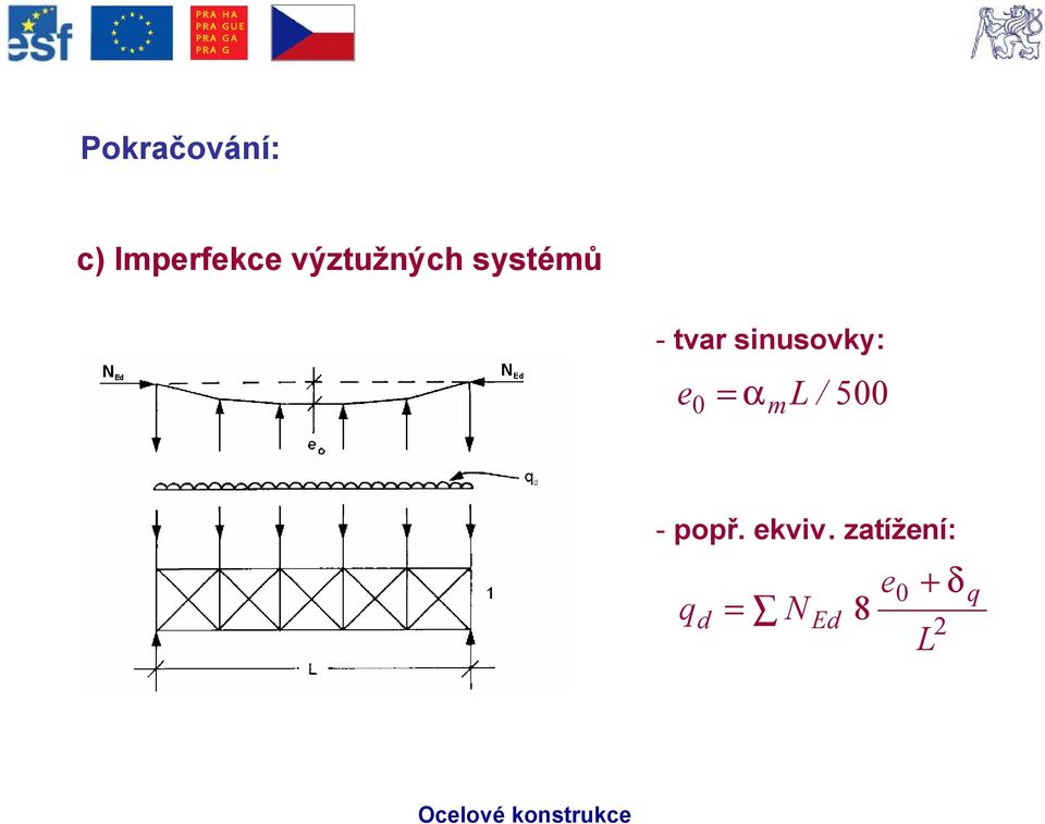 sinusovky: e0 = αml / 500 - popř.