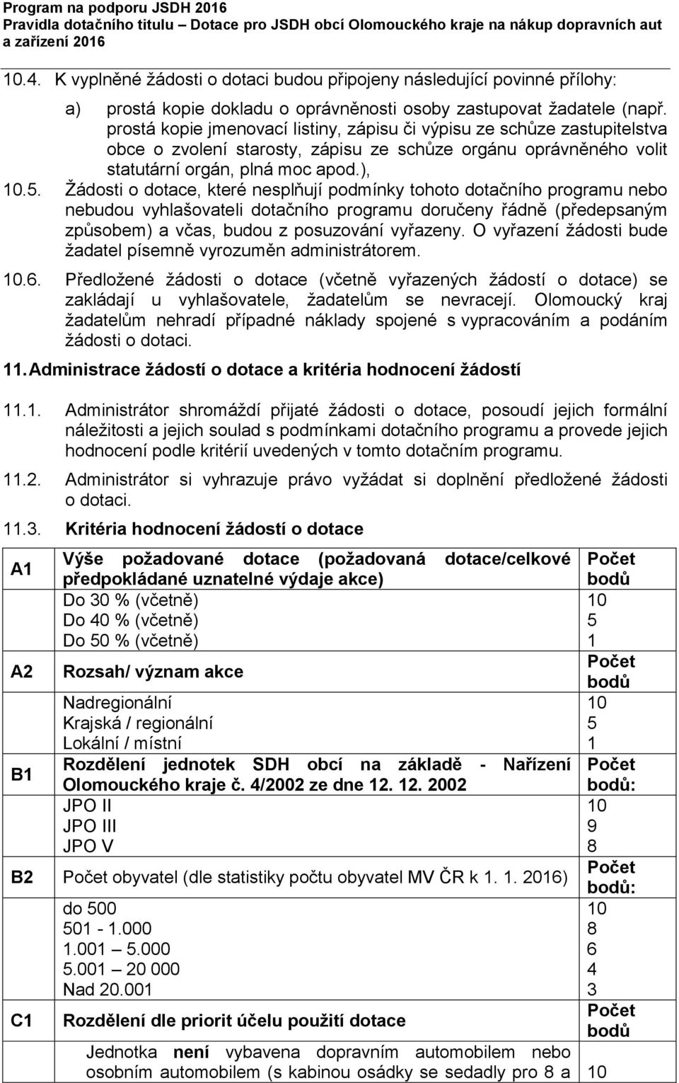 Žádosti o dotace, které nesplňují podmínky tohoto dotačního programu nebo nebudou vyhlašovateli dotačního programu doručeny řádně (předepsaným způsobem) a včas, budou z posuzování vyřazeny.