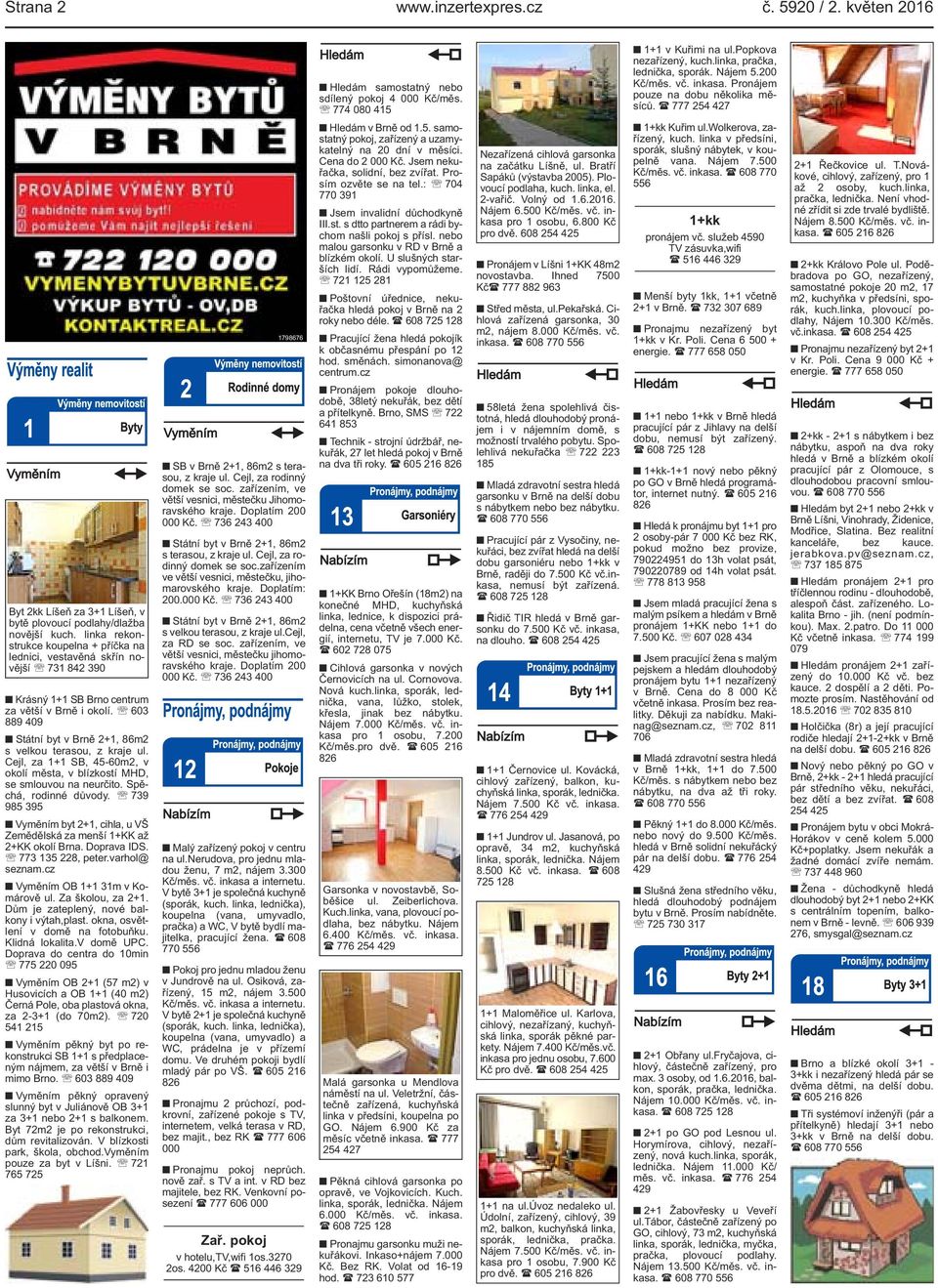 nebo malou garsonku v RD v Brně a blízkém okolí. U slušných starších lidí. Rádi vypomůžeme. 721 125 281 Poštovní úřednice, nekuřačka hledá pokoj v Brně na 2 roky nebo déle.