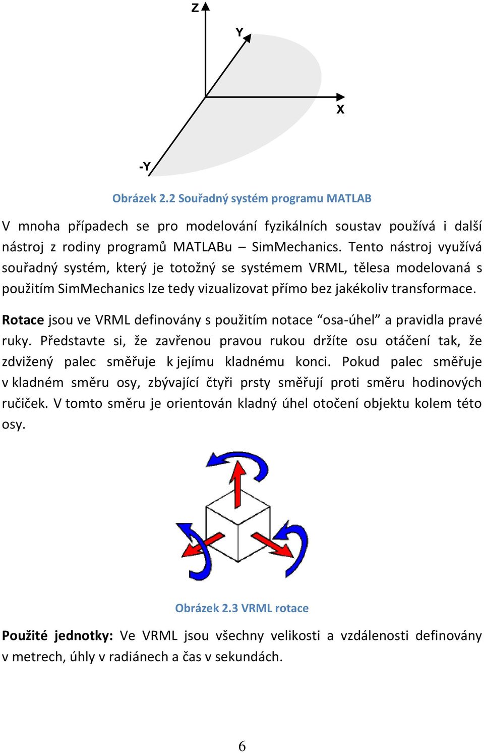 Rotace jsou ve VRML definovány s použitím notace osa-úhel a pravidla pravé ruky. Představte si, že zavřenou pravou rukou držíte osu otáčení tak, že zdvižený palec směřuje k jejímu kladnému konci.