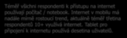 Přístup na internet 120% Zařízení, na kterých používáte internet ZÁKLAD: Respondenti 10+ využívající internet n=2017 (říjen 12), n=1892 (únor13),n=1916 (květen 13), n=1965