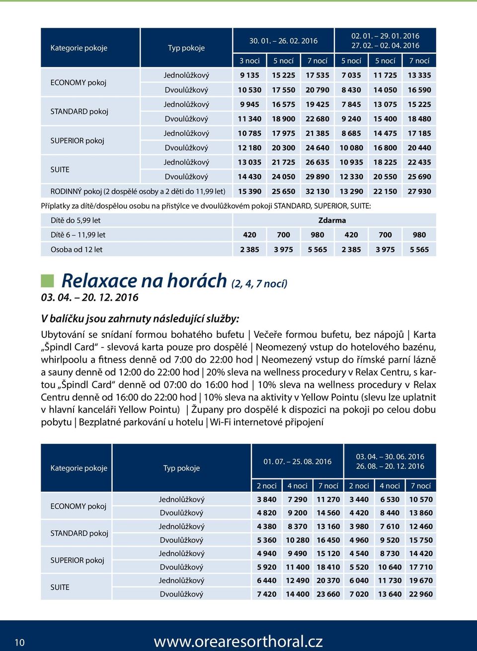 15 225 Dvoulůžkový 11 340 18 900 22 680 9 240 15 400 18 480 Jednolůžkový 10 785 17 975 21 385 8 685 14 475 17 185 Dvoulůžkový 12 180 20 300 24 640 10 080 16 800 20 440 Jednolůžkový 13 035 21 725 26