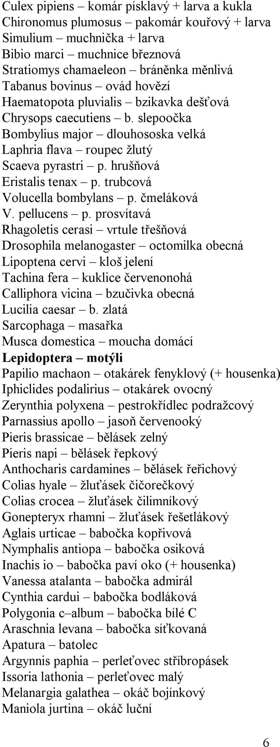 trubcová Volucella bombylans p. čmeláková V. pellucens p.