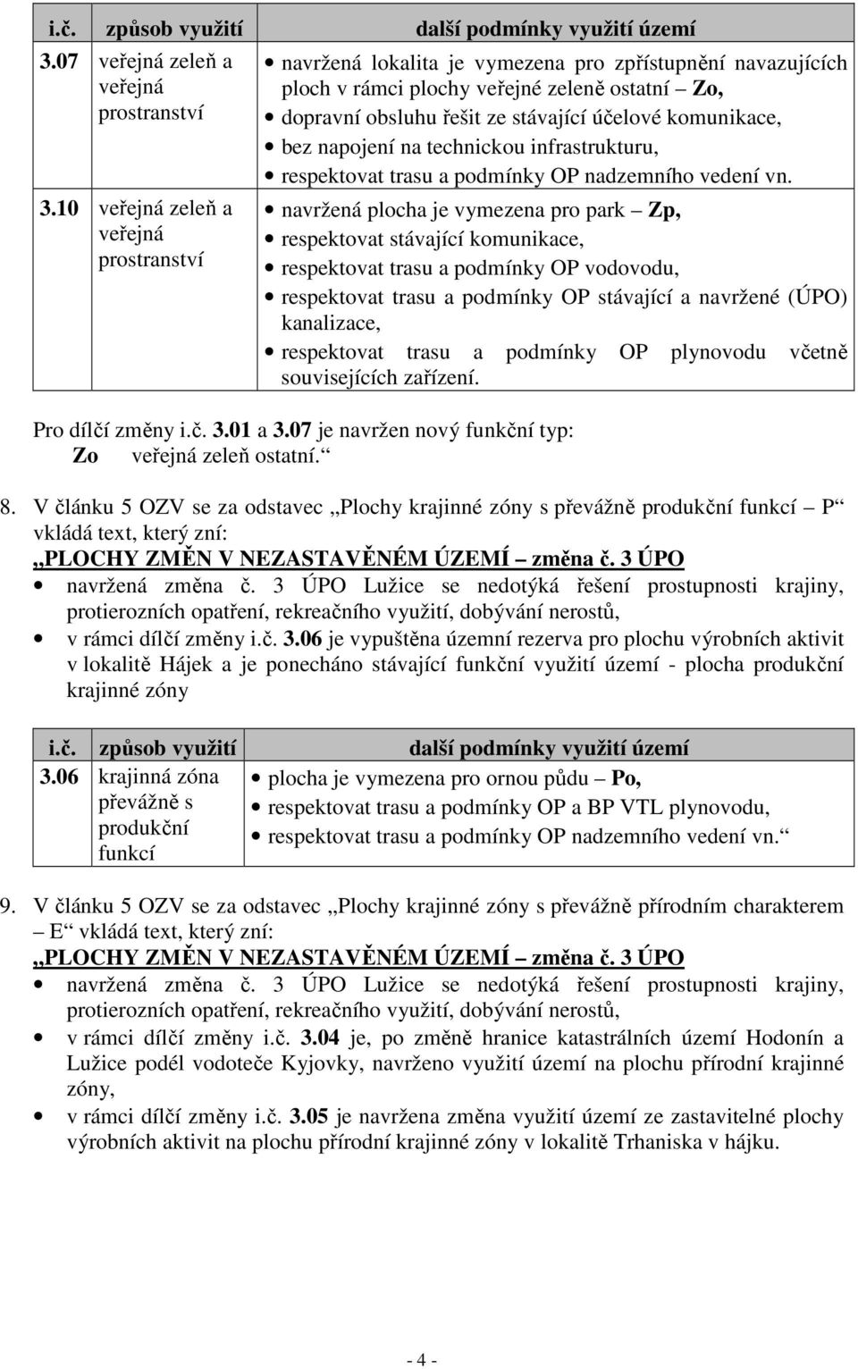 komunikace, bez napojení na technickou infrastrukturu, respektovat trasu a podmínky OP nadzemního vedení vn.