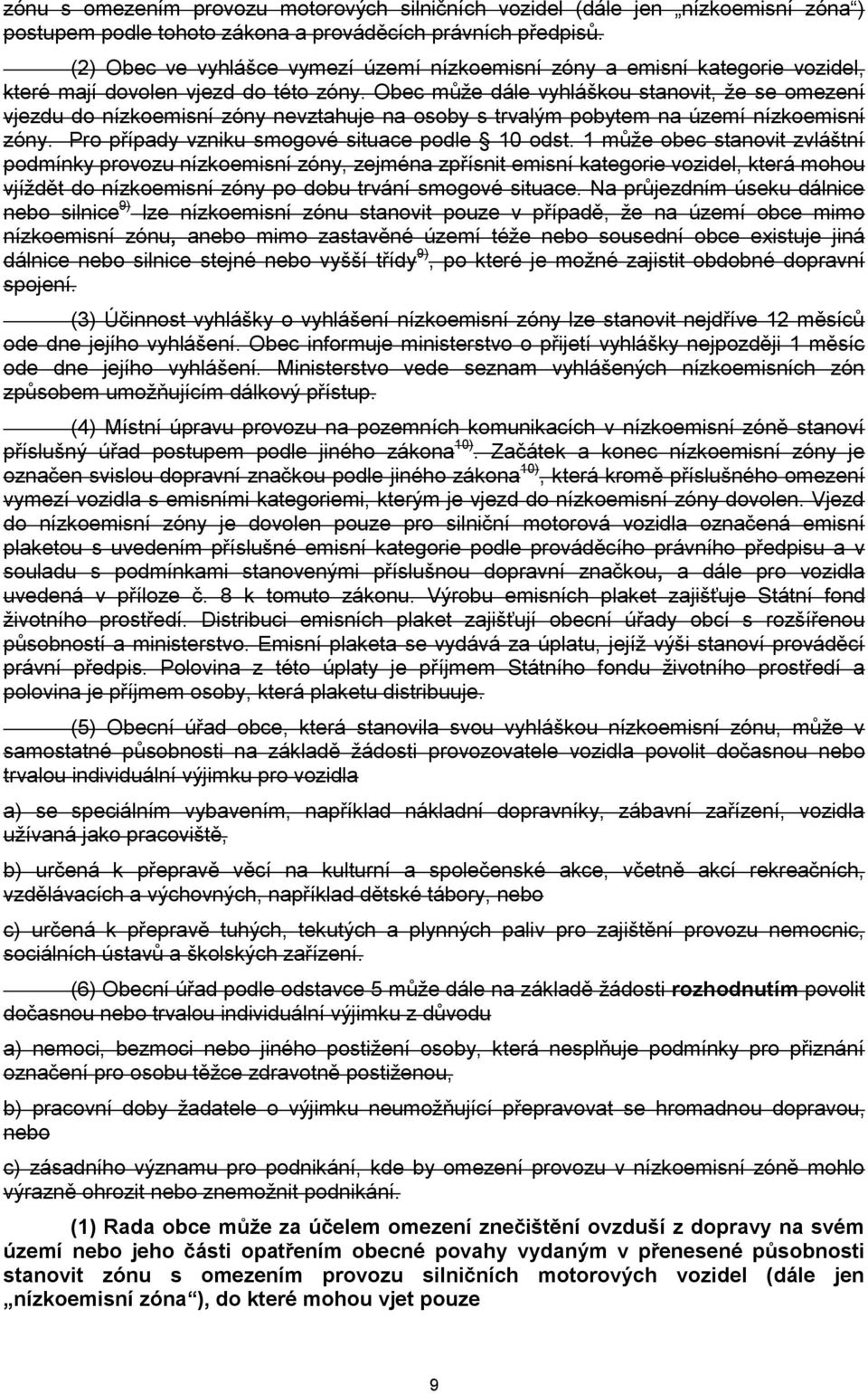 Obec může dále vyhláškou stanovit, že se omezení vjezdu do nízkoemisní zóny nevztahuje na osoby s trvalým pobytem na území nízkoemisní zóny. Pro případy vzniku smogové situace podle 10 odst.