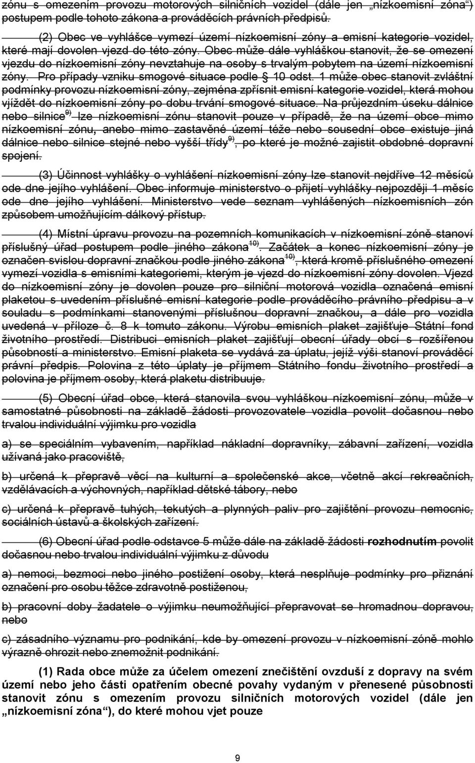 Obec může dále vyhláškou stanovit, že se omezení vjezdu do nízkoemisní zóny nevztahuje na osoby s trvalým pobytem na území nízkoemisní zóny. Pro případy vzniku smogové situace podle 10 odst.