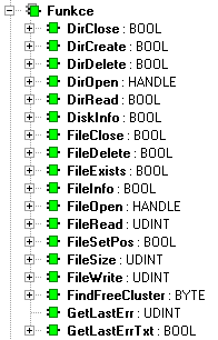 4 FUNKCE PRO PRÁCI SE SOUBORY Knihovna FileLib obsahuje následující funkce: Stručný popis funkcí udává následující tabulka: Funkce DirOpen DirRead DirClose DirCreate DirDelete FileOpen FileRead