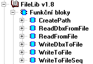 5 FUNKČNÍ BLOKY PRO PRÁCI SE SOUBORY Knihovna FileLib obsahuje následující funkční bloky pro práci se soubory: Stručný popis funkčních bloků udává následující tabulka: Funkční blok CreatePath