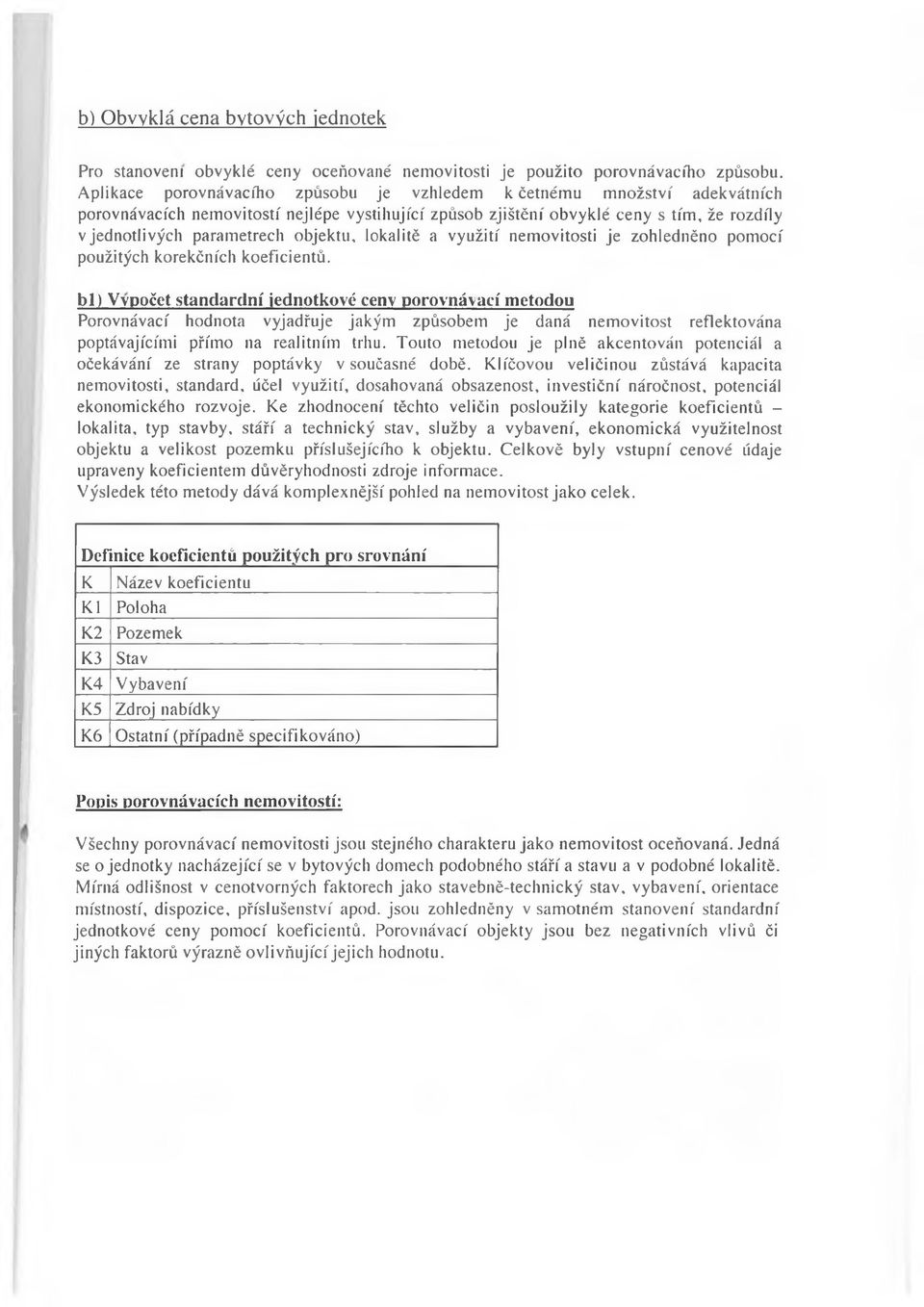 objektu, lokalitě a využití nemovitosti je zohledněno pomocí použitých korekčních koeficientů.